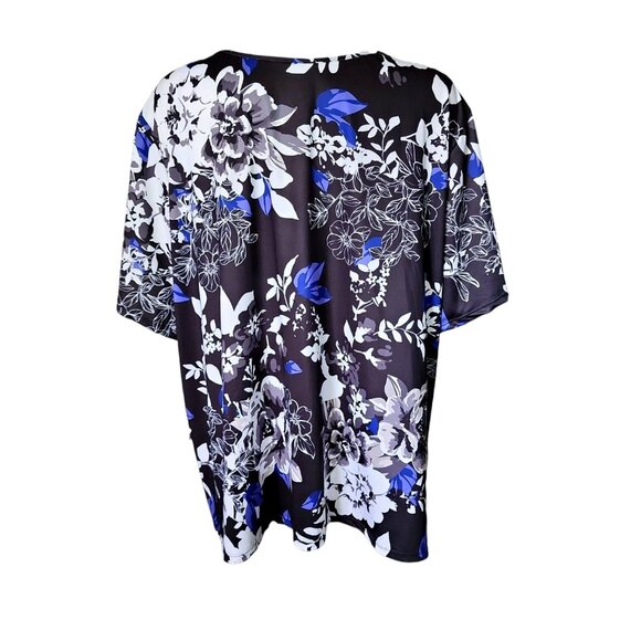 Swimsuits For All Swim Top Shirt Womens Plus Size 30/32 Black Floral Modesty - Picture 3 of 7